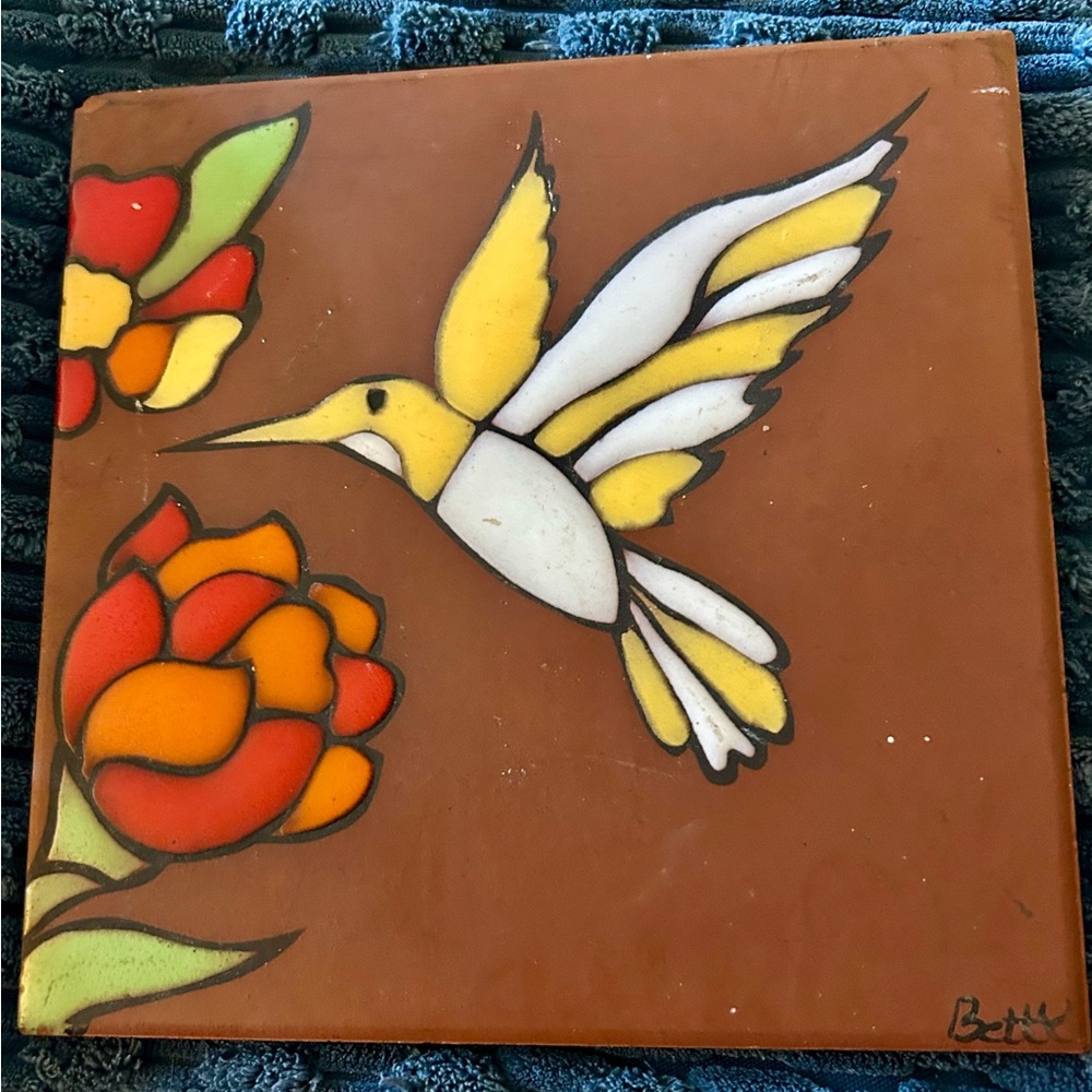 Colorful Hummingbird Ceramic Tile